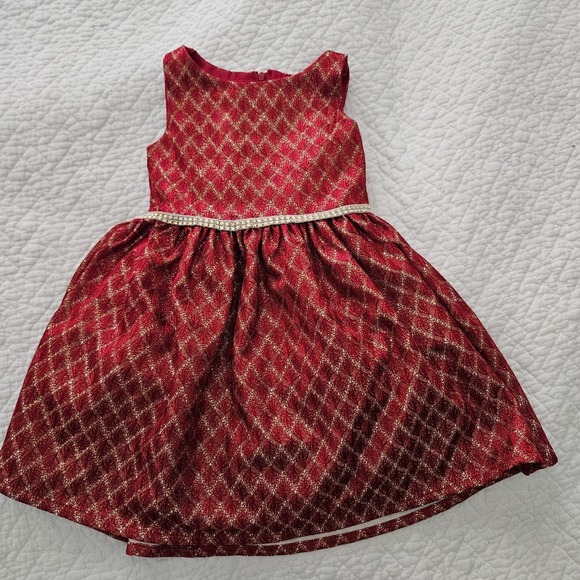 Baby Girls Biscotti BABY Red Gold Formal Church Party DRESS Holiday 18 mo - Picture 1 of 5